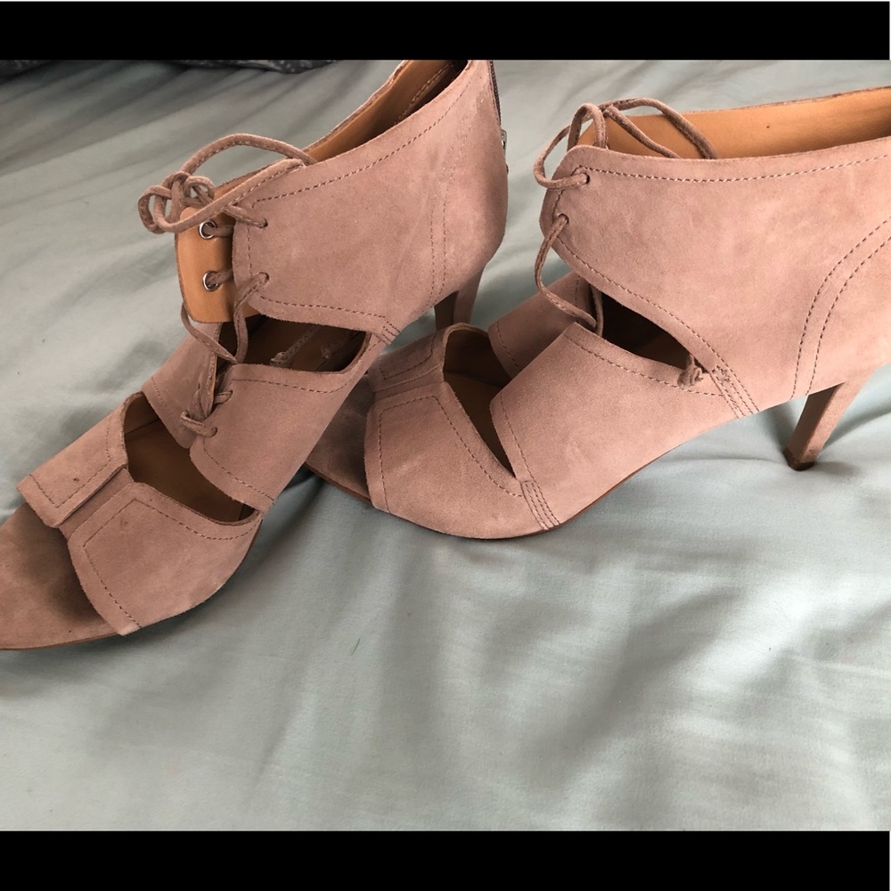 Lace Up Suede Heels (9.5)